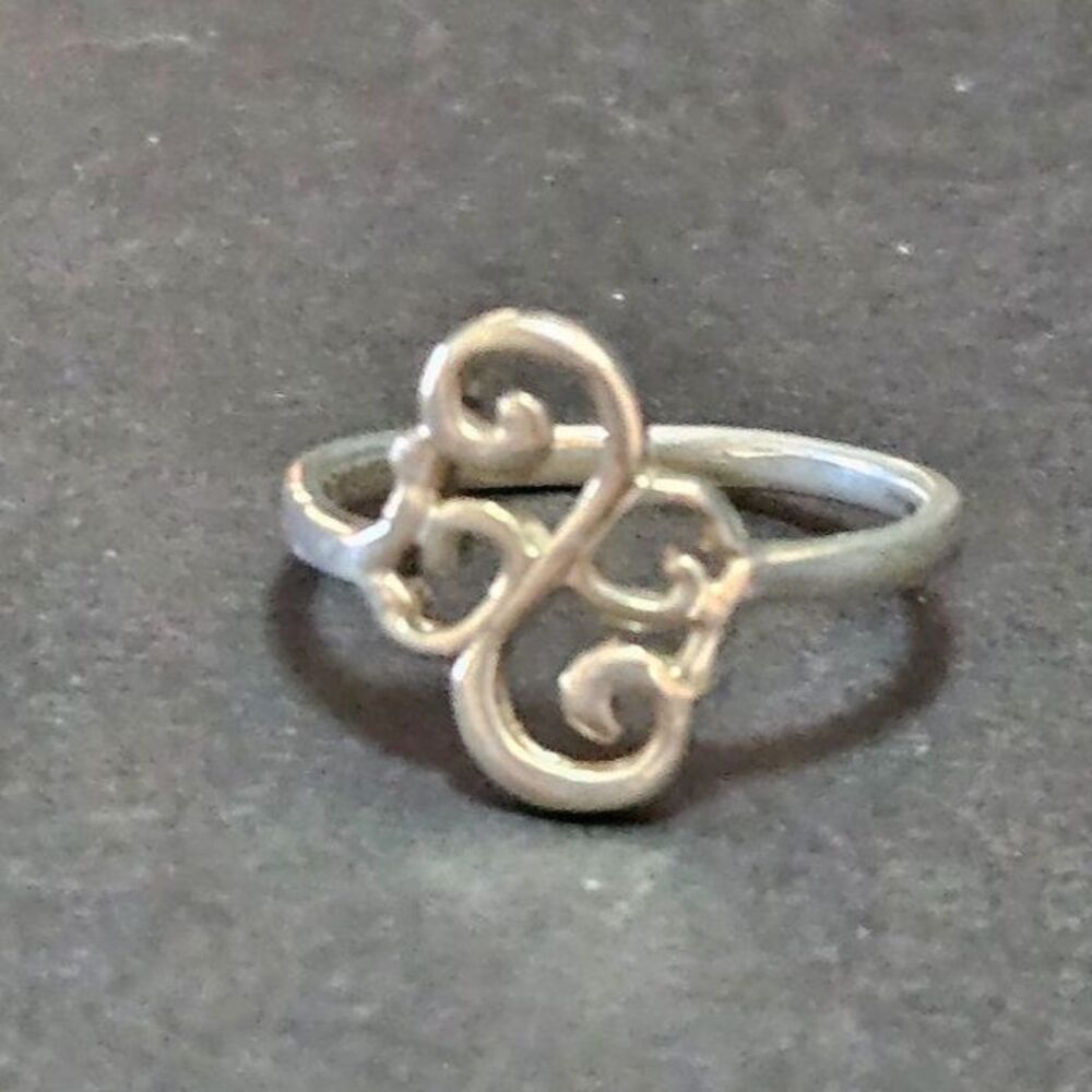Sterling Silver Abstract Swirl Ring Size 7.25.